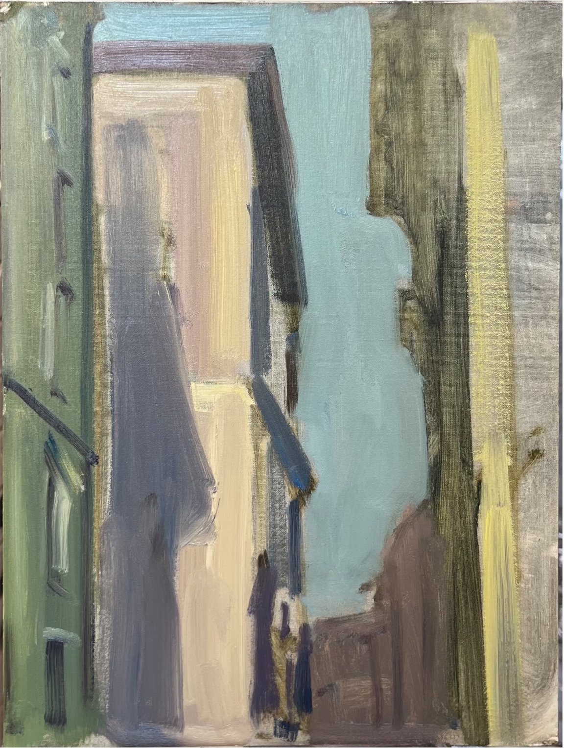 Alley, Midday, oil on panel