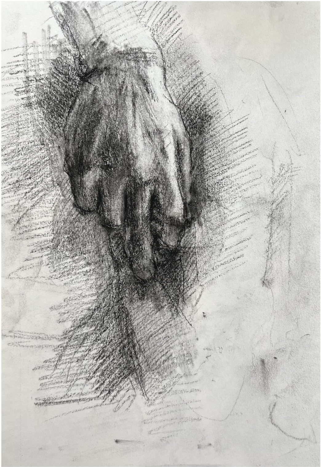 Hand (after Michelangelo's David), graphite on paper