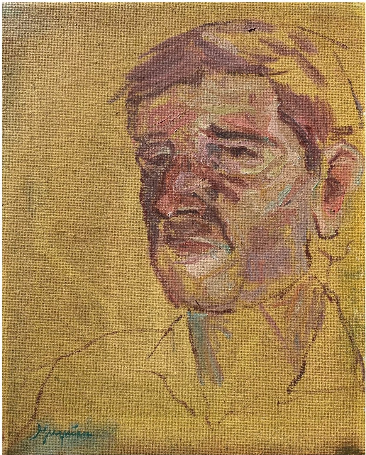 Man in Ochre, oil on canvas